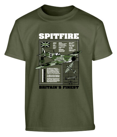 Detské tričko Spitfire Kombat UK olive