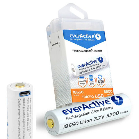 Nabíjacia USB 18650 batéria EverActive 3200mAh