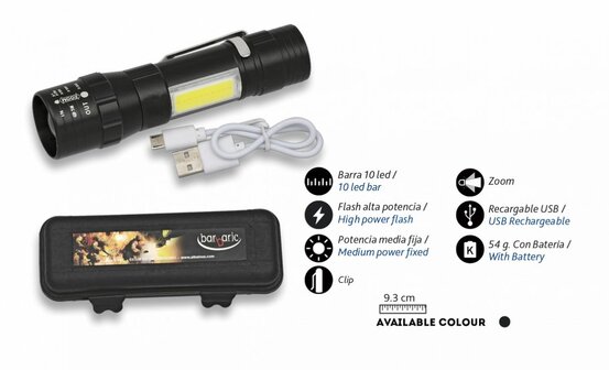 Baterka Albainox Compact LED Zoom nabíjateľná (350lm)