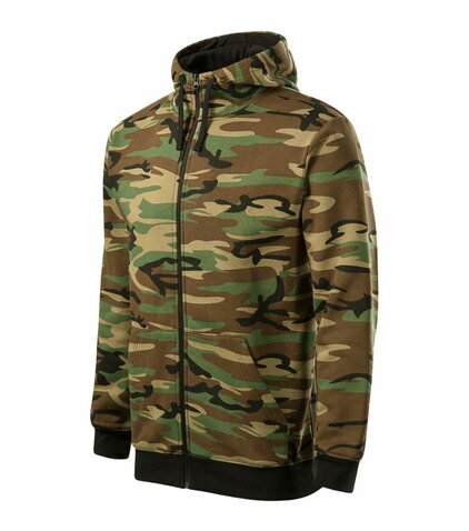 Mikina Camo Zipper woodland