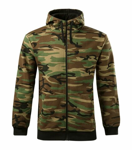 Mikina Camo Zipper woodland