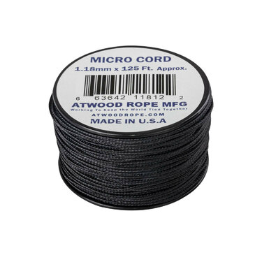 Micro cord 1.18mm Atwood 125ft čierny