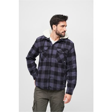 Bunda Brandit Lumberjacket s kapucňou sivá/čierna