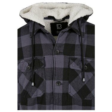 Bunda Brandit Lumberjacket s kapucňou sivá/čierna