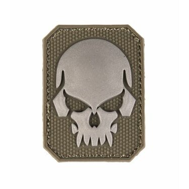 Nášivka na suchý zips - patch Skull 3D olive